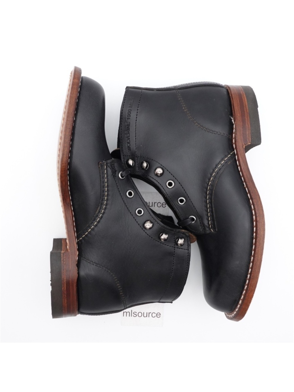 Wolverine 1000 Mile Men's Plain-Toe Original Made in USA Boots W05300 Black - Picture 4 of 14